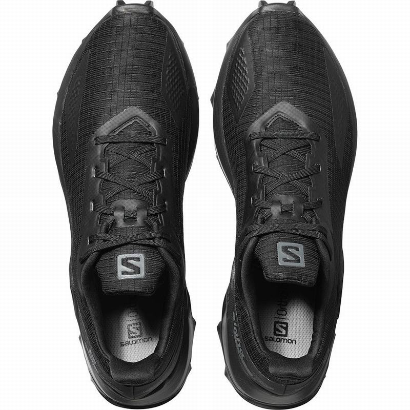 Black Men's Salomon ALPHACROSS BLAST Trail Running Shoes | 658-OWKSDI
