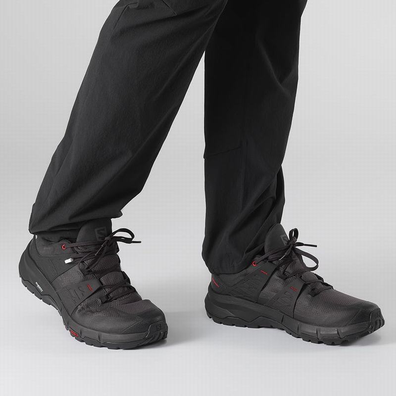 Black / Red Men's Salomon ODYSSEY GTX Hiking Shoes | 167-KVMJPN