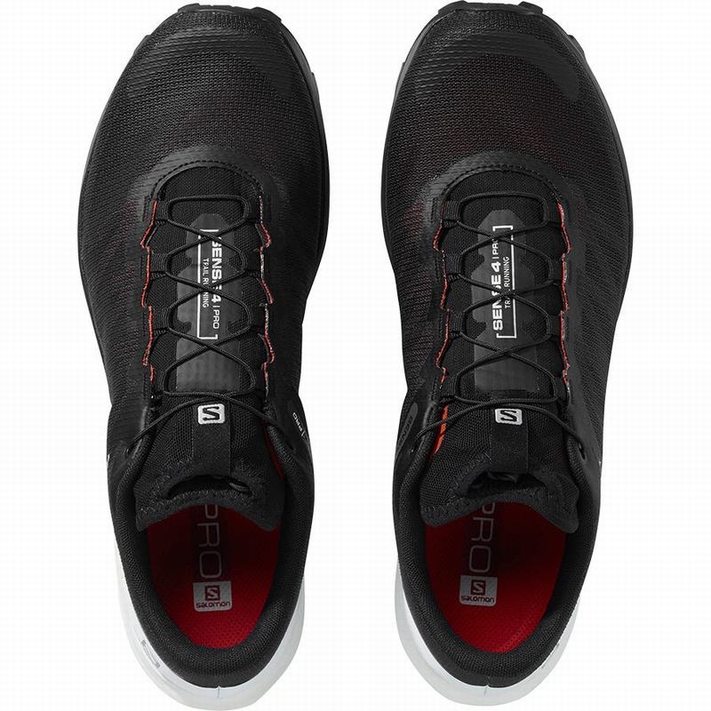 Black / White Men's Salomon SENSE PRO 4 Trail Running Shoes | 172-EMGAQW