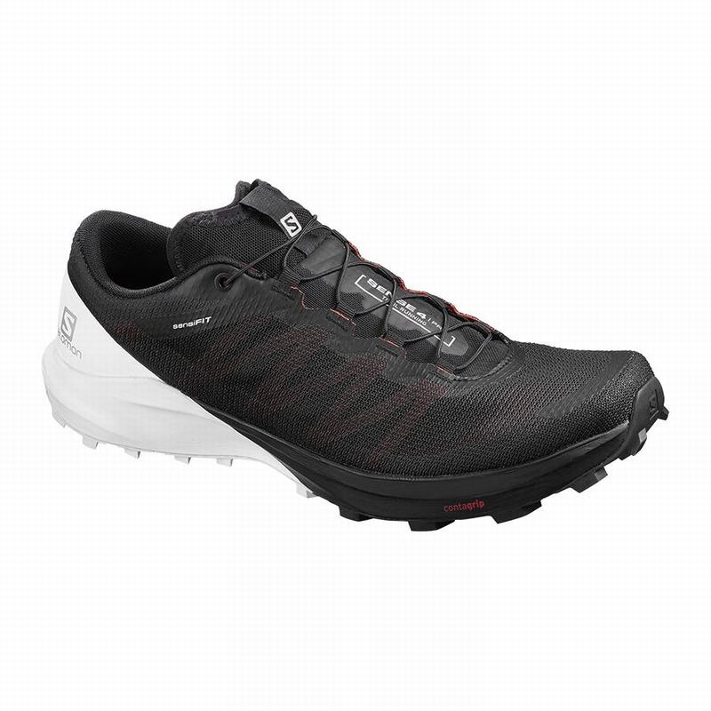 Black / White Men\'s Salomon SENSE PRO 4 Trail Running Shoes | 172-EMGAQW