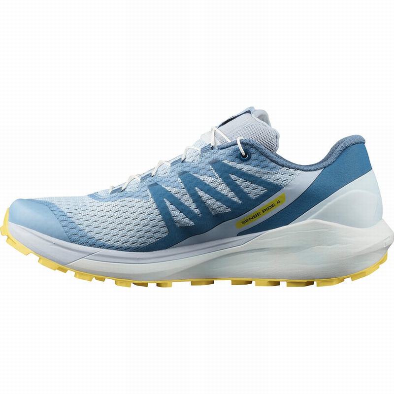 Blue / Lemon Women's Salomon SENSE RIDE 4 Running Shoes | 603-KZWIYX