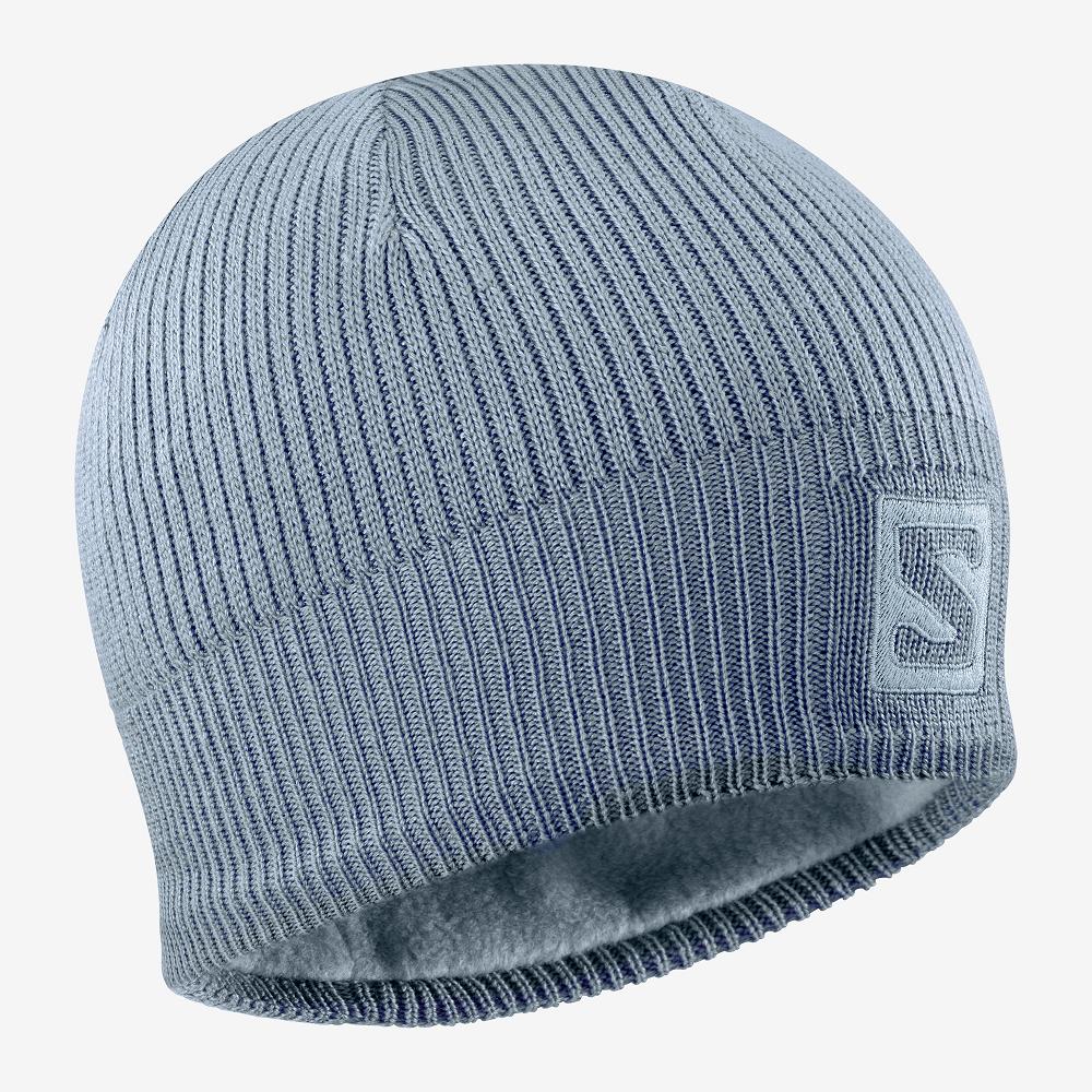 Blue Men's Salomon LOGO Hats | 410-TZAXUE