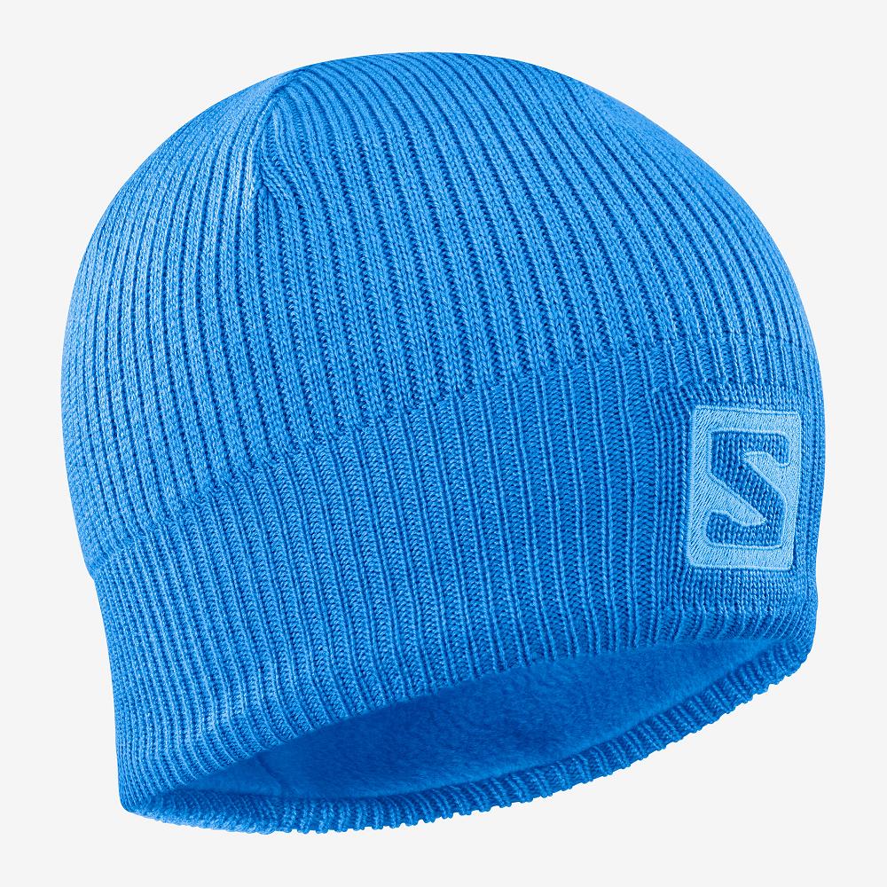 Blue Men\'s Salomon LOGO Hats | 624-LDBENZ