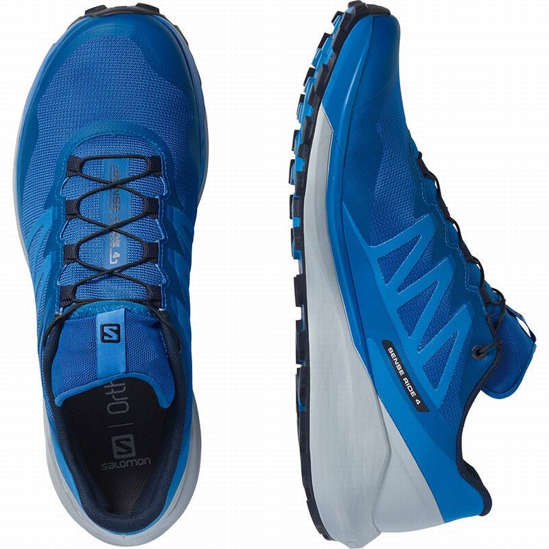 Blue Men's Salomon SENSE RIDE 4 Running Shoes | 984-ZIMPSW