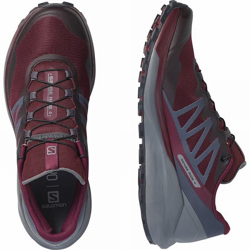 Burgundy Women's Salomon SENSE RIDE 4 Running Shoes | 271-YLUBET