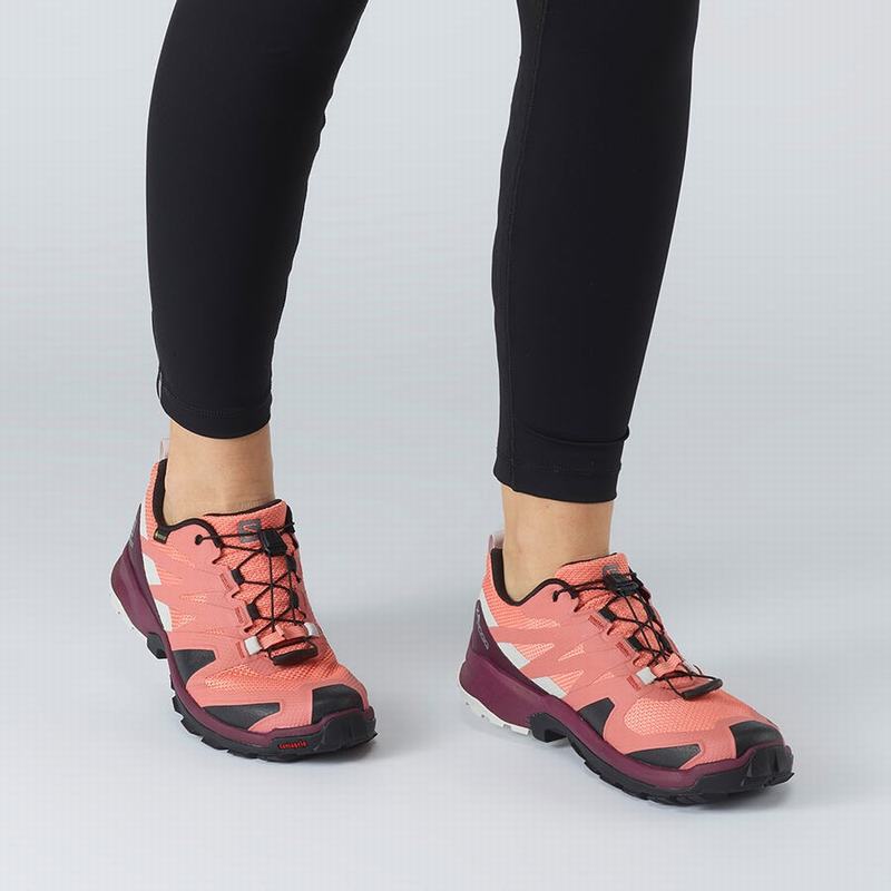 Coral / Black Women's Salomon XA ROGG GTX W Trail Running Shoes | 054-SRGFET