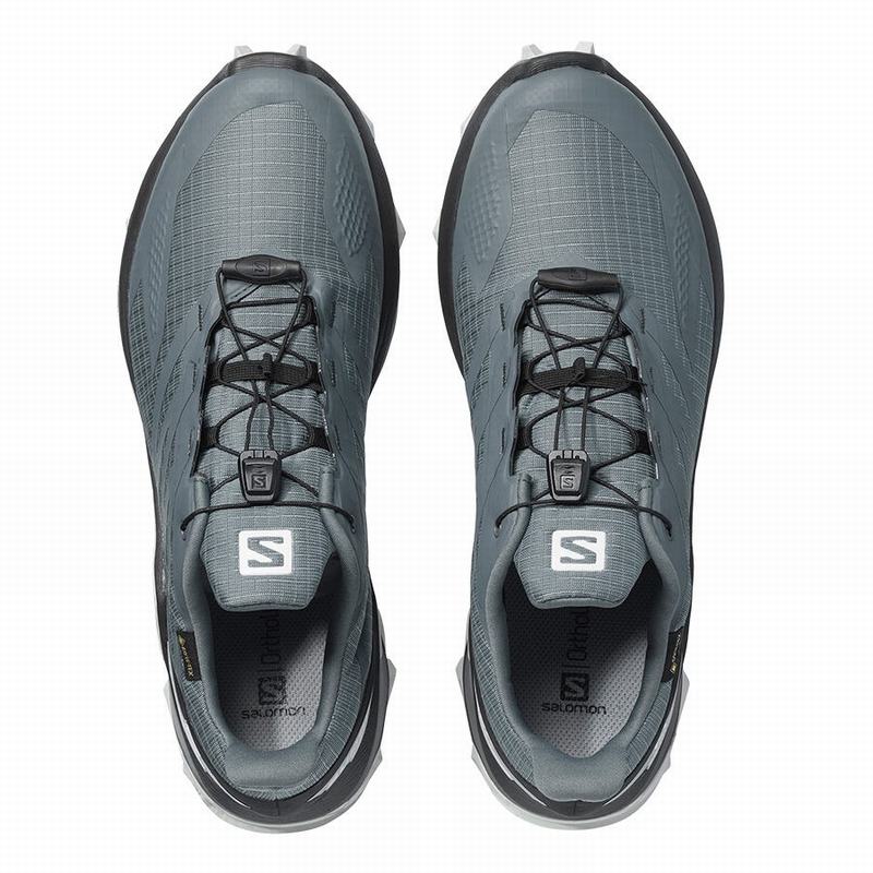 Dark Blue / Black Men's Salomon SUPERCROSS BLAST GTX Trail Running Shoes | 249-EMQLOT