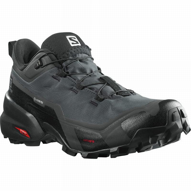 Dark Grey / Black Men's Salomon CROSS HIKE GORE-TEX Hiking Shoes | 789-MPORFG