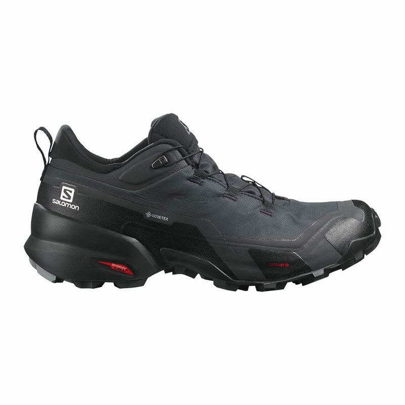 Dark Grey / Black Men\'s Salomon CROSS HIKE GORE-TEX Hiking Shoes | 789-MPORFG