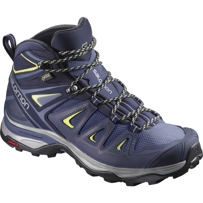 Deep Blue Women\'s Salomon X ULTRA 3 WIDE MID GTX W Hiking Shoes | 168-UQMIDC