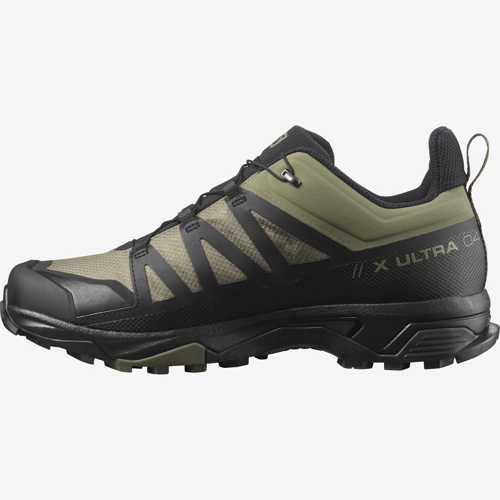 Green Men's Salomon X ULTRA 4 WIDE GORE-TEX Hiking Shoes | 510-QBLFUS