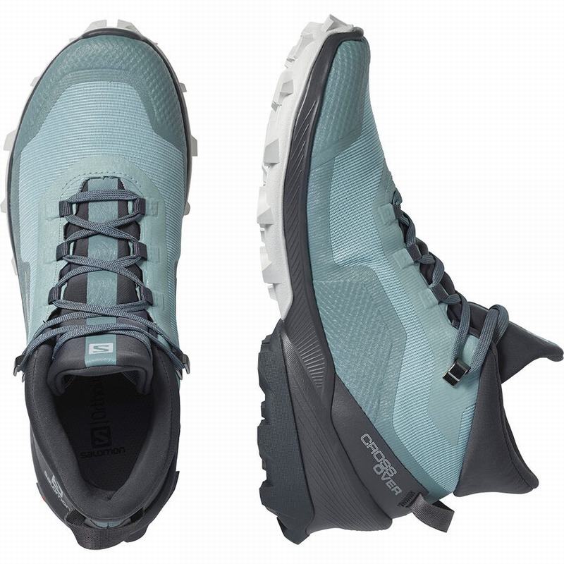 Green Women's Salomon CROSS OVER CHUKKA GORE-TEX Hiking Shoes | 431-QAISOM