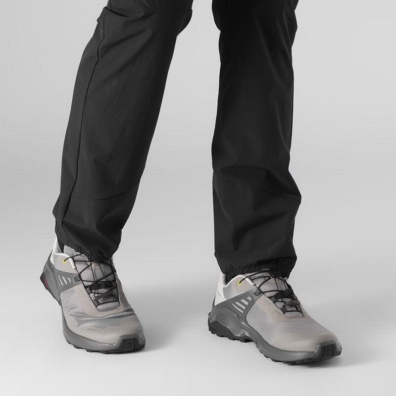 Grey / Light Green Men's Salomon X RAISE Hiking Shoes | 716-ZEORSD