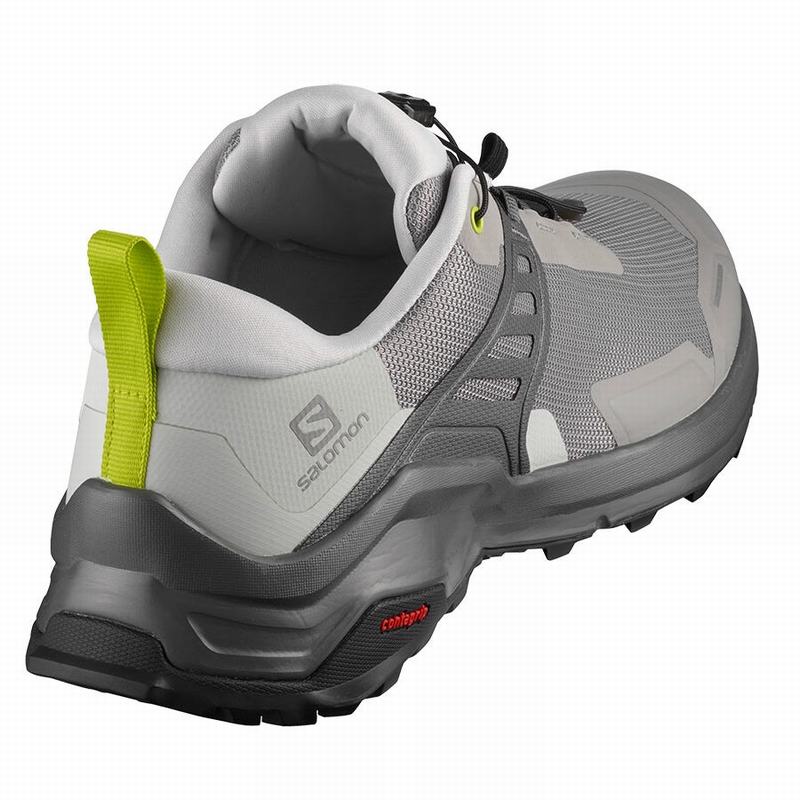 Grey / Light Green Men's Salomon X RAISE Hiking Shoes | 716-ZEORSD