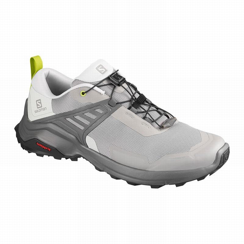 Grey / Light Green Men\'s Salomon X RAISE Hiking Shoes | 716-ZEORSD