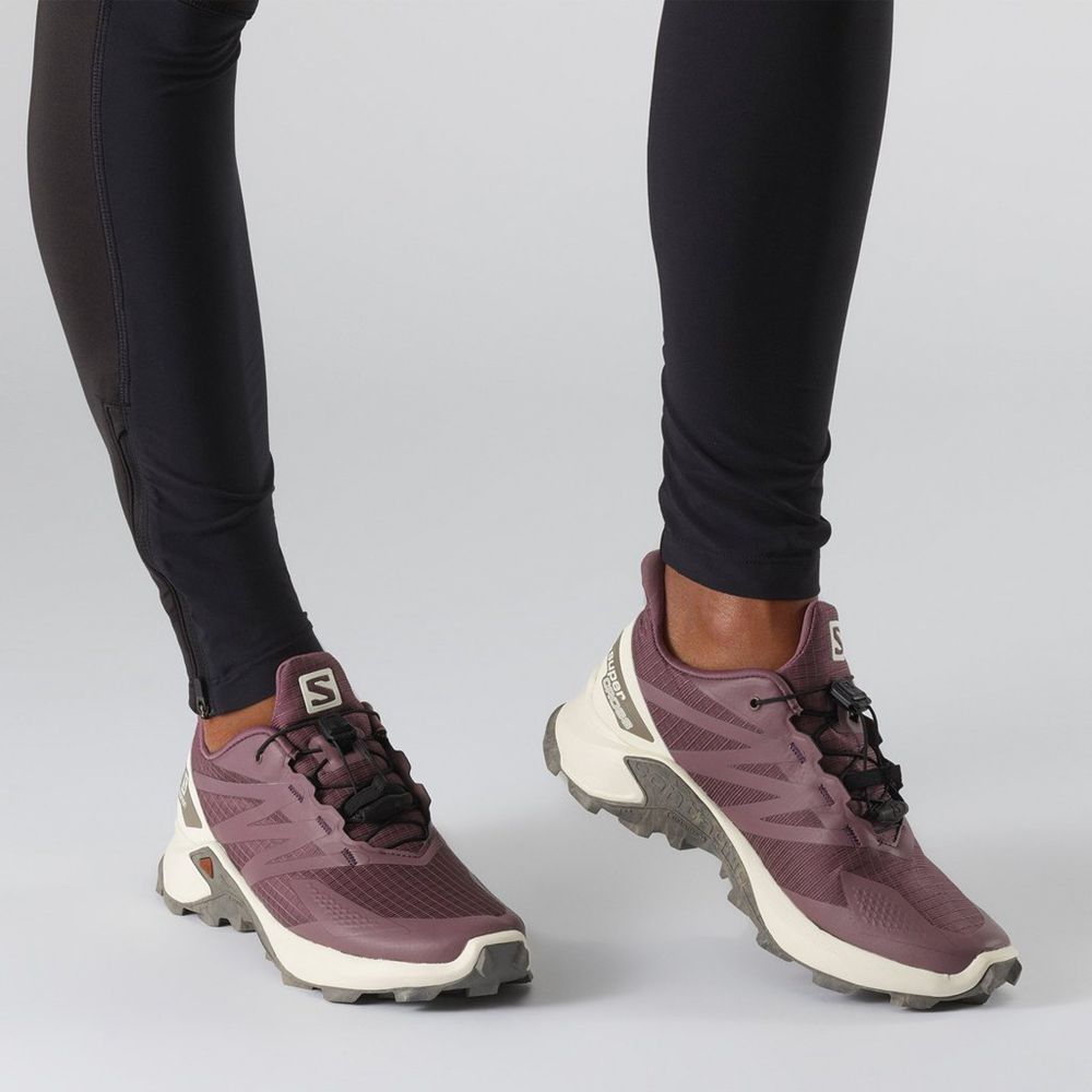 Khaki Women's Salomon SUPERCROSS BLAST Trail Running Shoes | 810-FXDBPO