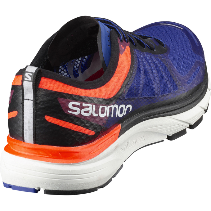 Navy / Black / White Men's Salomon SONIC RA MAX Running Shoes | 068-SRNLJG