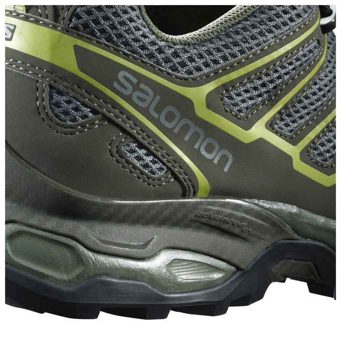 Olive / Black Men's Salomon X ULTRA PRIME Hiking Shoes | 613-NQZHTJ