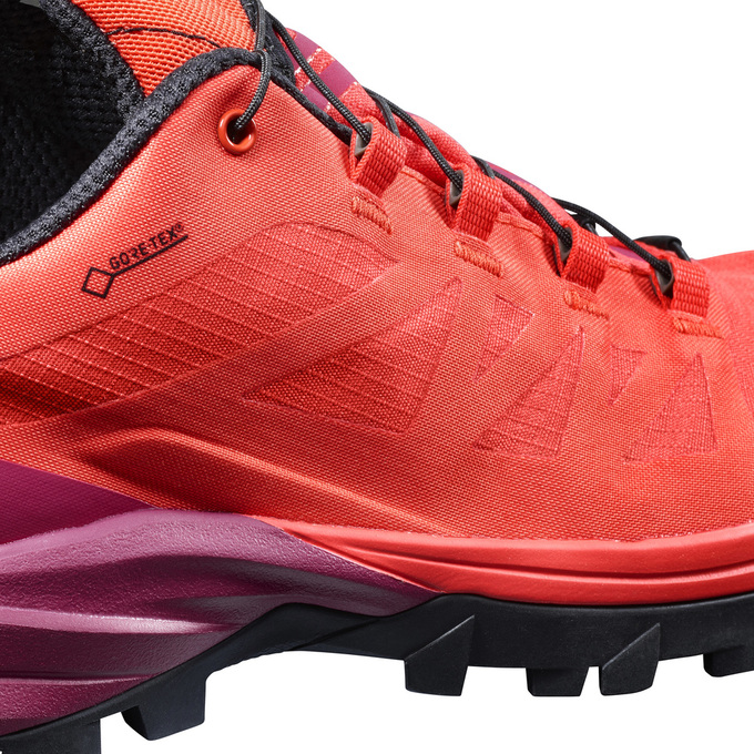 Orange / Burgundy Women's Salomon OUTPATH GTX W Hiking Shoes | 708-WDCEOX