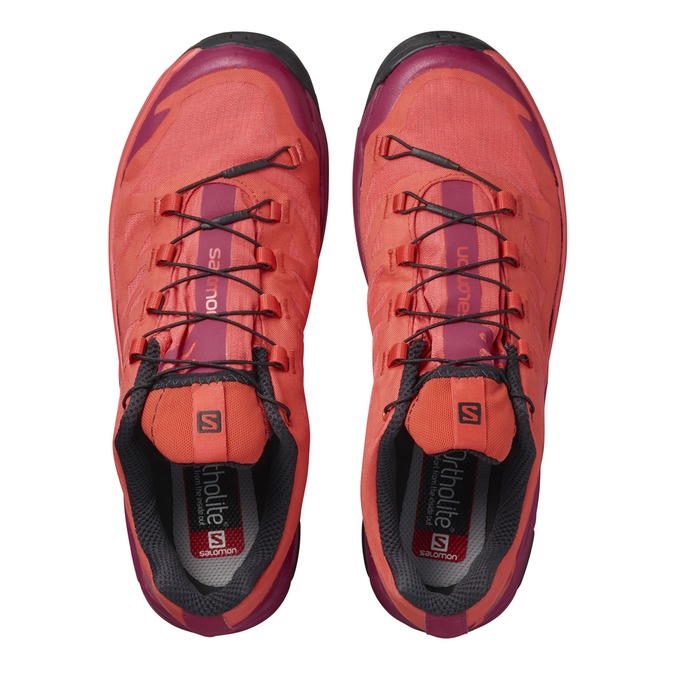 Orange / Burgundy Women's Salomon OUTPATH GTX W Hiking Shoes | 708-WDCEOX