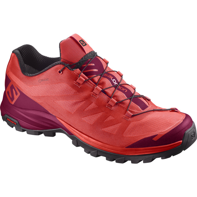 Orange / Burgundy Women\'s Salomon OUTPATH GTX W Hiking Shoes | 708-WDCEOX