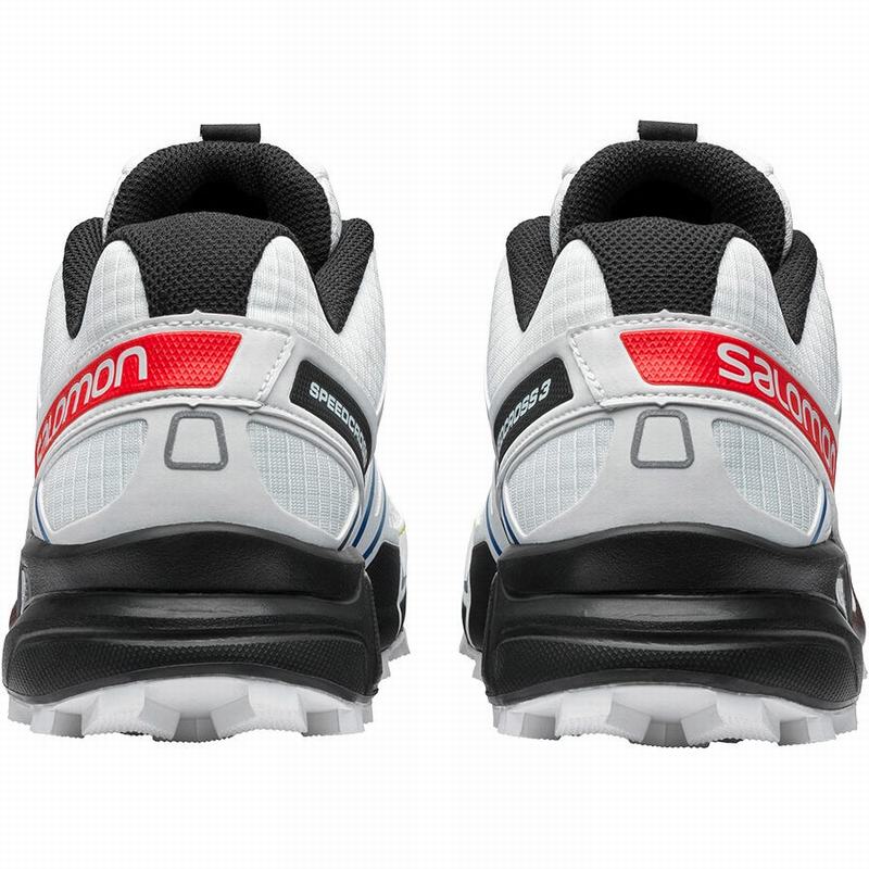 White / Black Men's Salomon SPEEDCROSS 3 RACING Trail Running Shoes | 478-ILWFKX