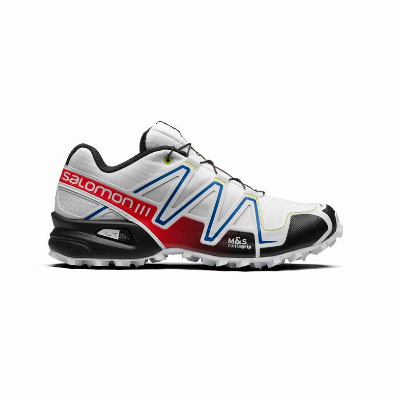 White / Black Men\'s Salomon SPEEDCROSS 3 RACING Trail Running Shoes | 478-ILWFKX