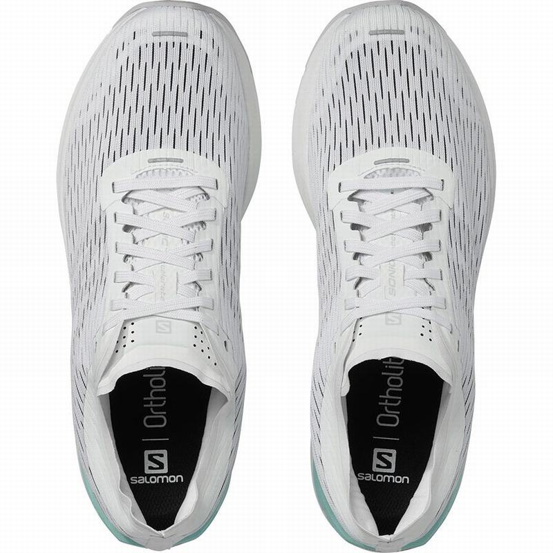 White Men's Salomon SONIC 3 ACCELERATE Running Shoes | 896-OAFPWE