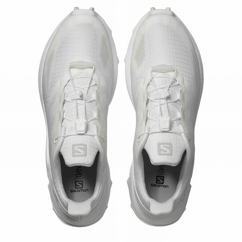 White Men's Salomon SUPERCROSS BLAST Trail Running Shoes | 354-ZSTQLB
