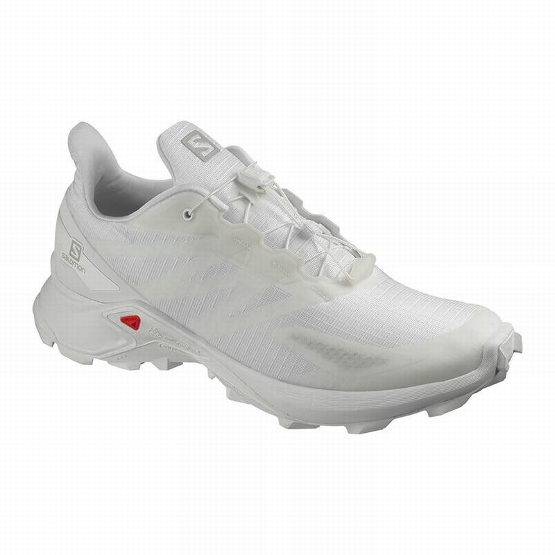 White Men\'s Salomon SUPERCROSS BLAST Trail Running Shoes | 354-ZSTQLB