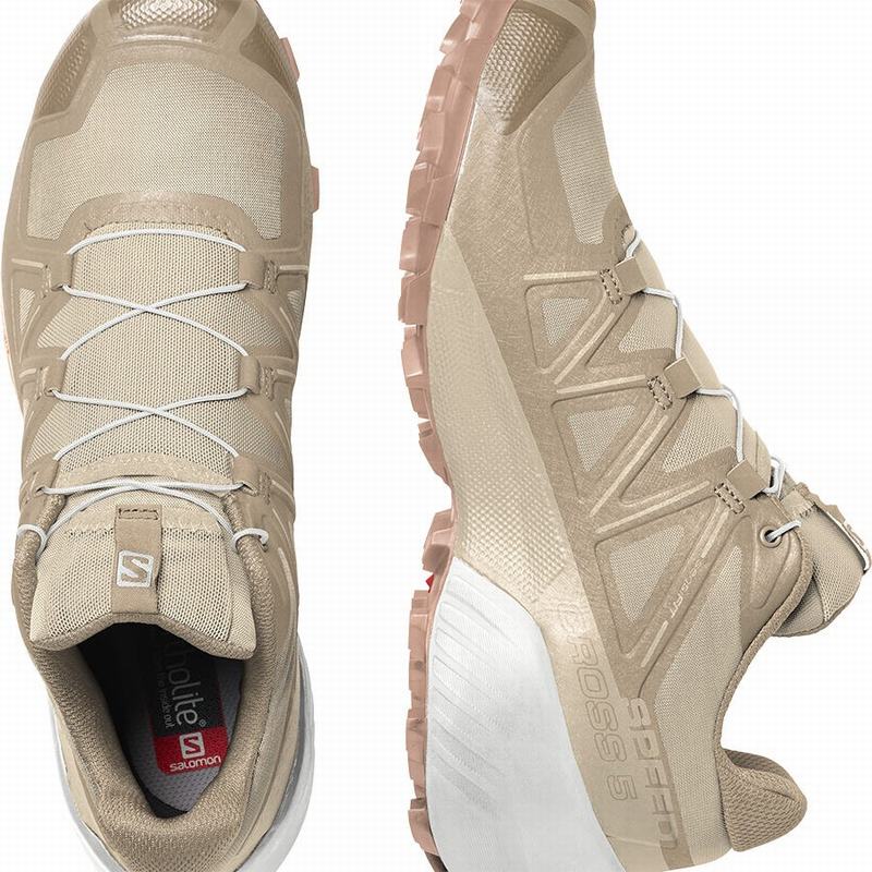 White Women's Salomon SPEEDCROSS 5 Trail Running Shoes | 051-LAUOMI