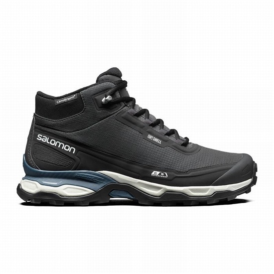 Black / Blue Men's Salomon SHELTER CSWP ADVANCED Trail Running Shoes | 703-XWUBGT