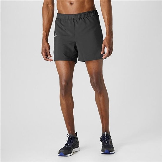 Black Men's Salomon AGILE 5 RUNNING Shorts | 972-PATGZF