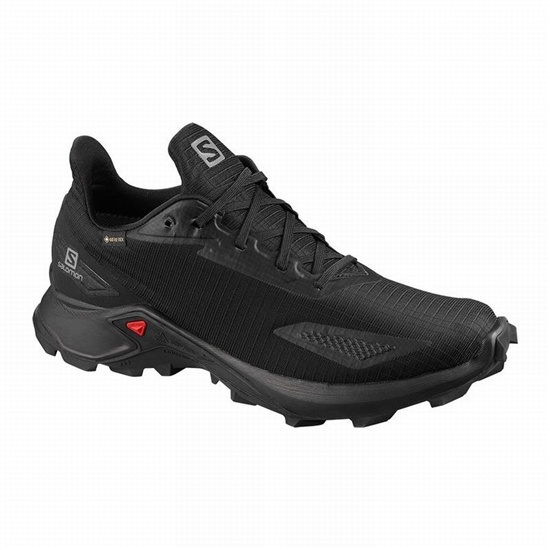 Black Men's Salomon ALPHACROSS BLAST GTX Trail Running Shoes | 825-JSNLEQ