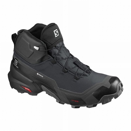 Black Men's Salomon CROSS HIKE MID GORE-TEX Hiking Boots | 129-QRBTNY