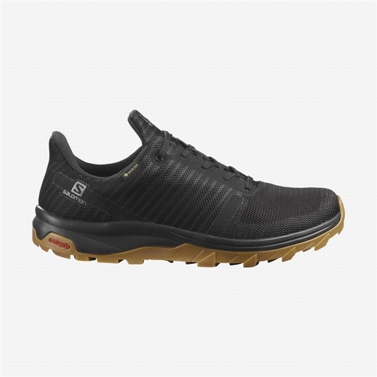 Black Men's Salomon OUTBOUND PRISM GORE-TEX Hiking Shoes | 260-MPJCVH