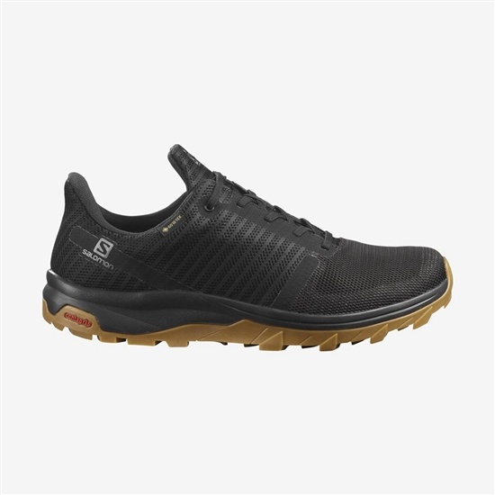 Black Men's Salomon OUTBOUND PRISM GTX Hiking Shoes | 380-DSYTVZ