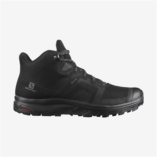 Black Men's Salomon OUTLINE PRISM MID GTX Hiking Shoes | 569-KDTMCJ