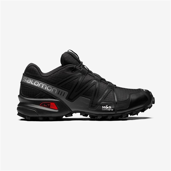 Black Men's Salomon SPEEDCROSS 3 Sneakers | 037-XBCFIR