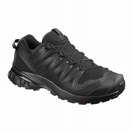 Black Men's Salomon XA PRO 3D V8 WIDE Hiking Shoes | 057-WQAPKE