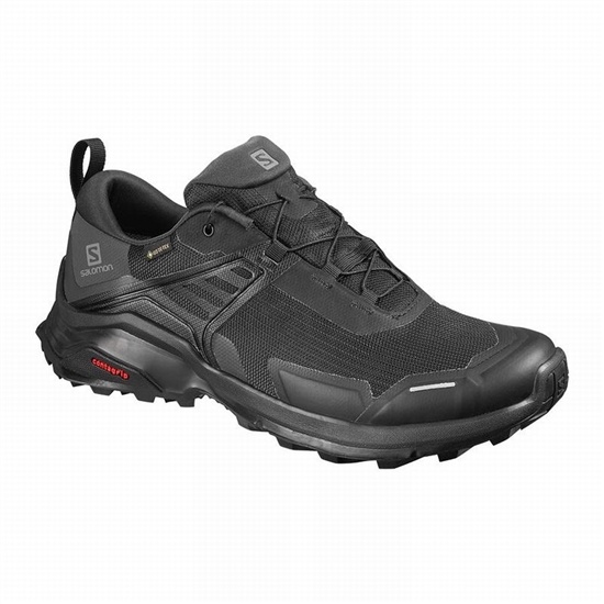 Black Men's Salomon X RAISE GORE-TEX Hiking Shoes | 376-ZJCHTA