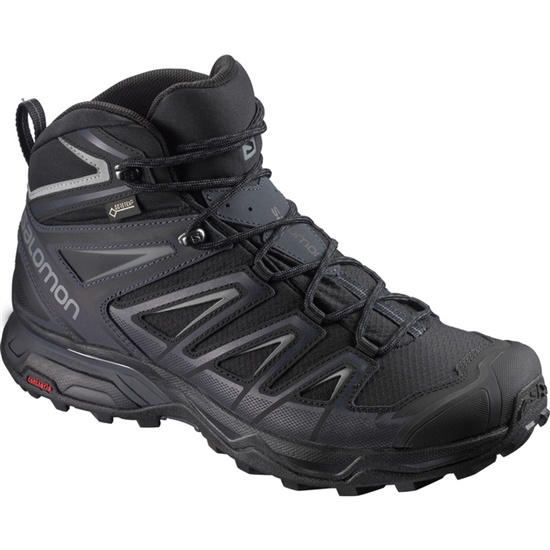 Black Men's Salomon X ULTRA 3 WIDE MID GTX Hiking Shoes | 254-SNVEPT