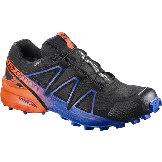 Black / Navy / Orange Men's Salomon SPEEDCROSS 4 GTX LTD Trail Running Shoes | 079-PYTSHX