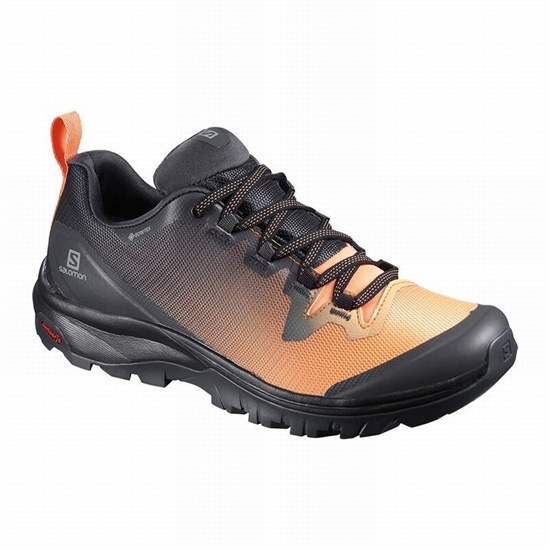 Black / Orange Women's Salomon VAYA GORE-TEX Hiking Shoes | 075-VTAPLU