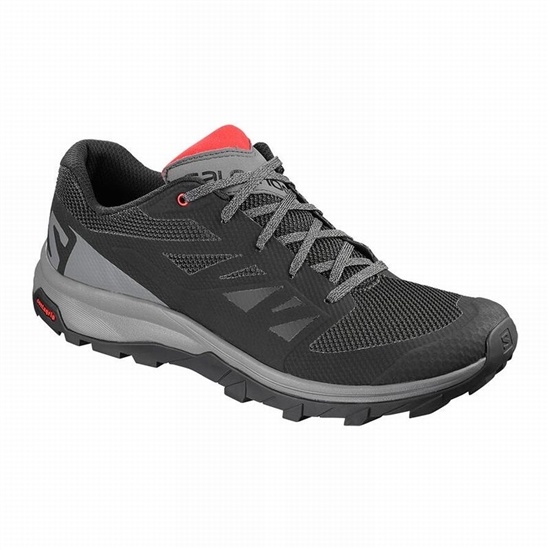 Black / Red Men's Salomon OUTLINE Hiking Shoes | 193-VMARCX