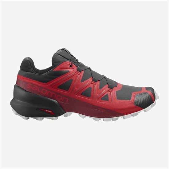 Black / Red Men's Salomon SPEEDCROSS 5 Trail Running Shoes | 513-XDFUCY