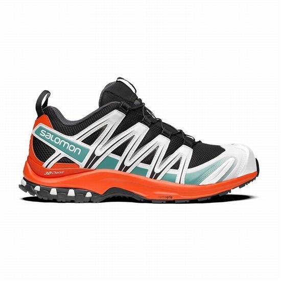 Black / Red Orange Women's Salomon XA PRO 3D Trail Running Shoes | 467-RUXQLZ