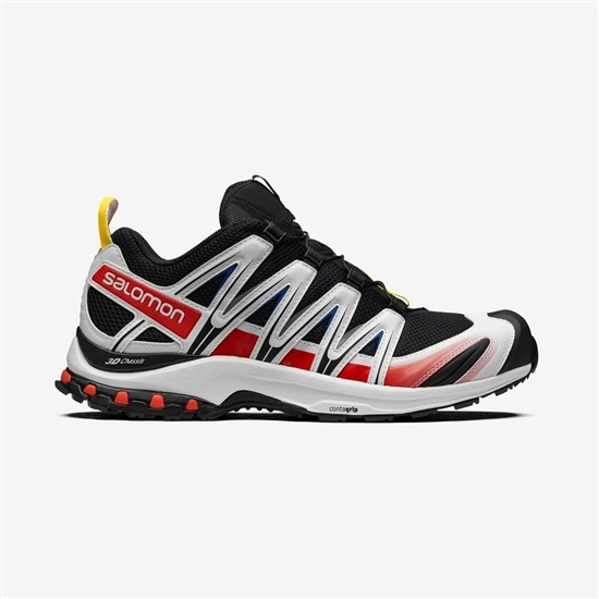 Black / White Men's Salomon XA PRO 3D RACING BK/W Trail Running Shoes | 147-UXPEZC