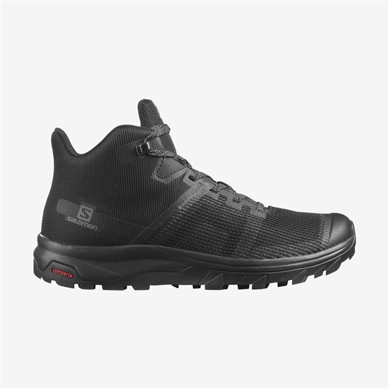 Black Women's Salomon OUTLINE PRISM MID GTX Hiking Shoes | 790-OJRAUV