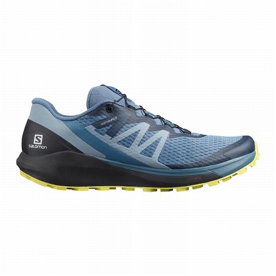 Blue / Black Men's Salomon SENSE RIDE 4 Trail Running Shoes | 304-RTOWVZ